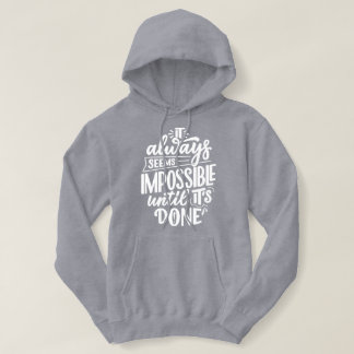 Sudadera Palabra motivadora diaria l texto gris lindo blanc