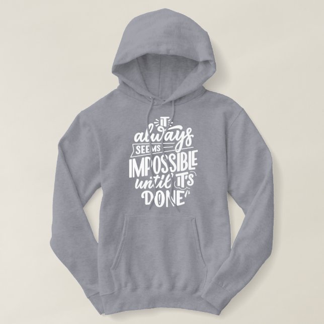 Sudadera Palabra motivadora diaria l texto gris lindo blanc (Diseño del anverso)
