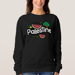 Sudadera Palabra palestina escueta rodeada por un árbol de 