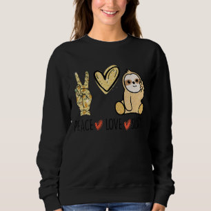 Sudadera Palabras de amor por la paz mano Rótulo corazón gr