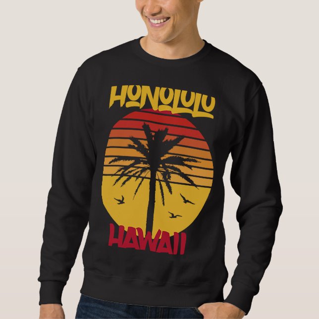 Sudadera Palabras Hawaii Honolulu Océano Surf (Anverso)