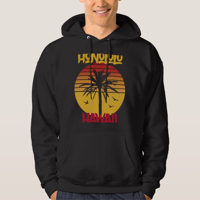 Sudadera Palabras Hawaii Honolulu Océano Surf (Anverso)