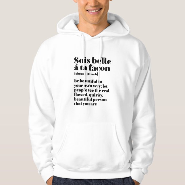 Sudadera Palabras inspiradoras francesas hermosas Sois Bell (Anverso)