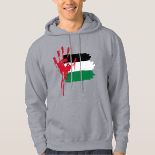Sudadera Palestina con Huella de Mano Ensangrentad