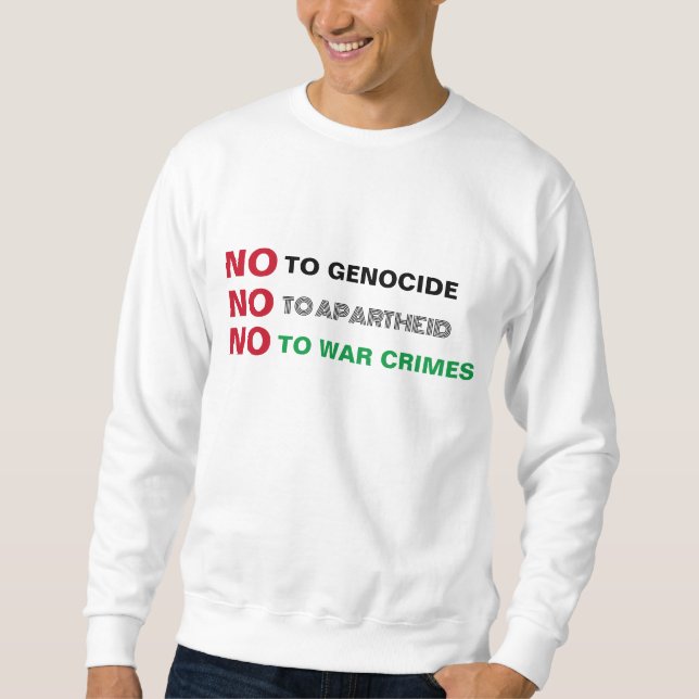 SUDADERA PALESTINA LIBRE NO AL GENOCIDIO DE LOS CRÍMENES DE (Anverso)