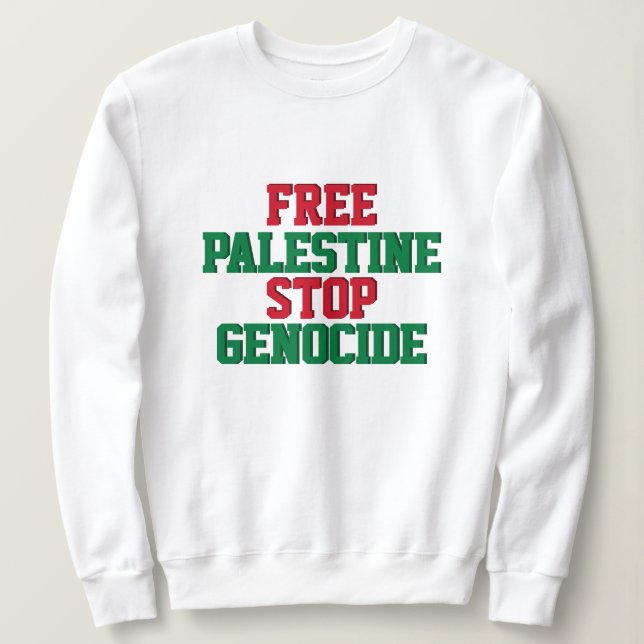 Sudadera Palestina Libre para el genocidio (Anverso del diseño)