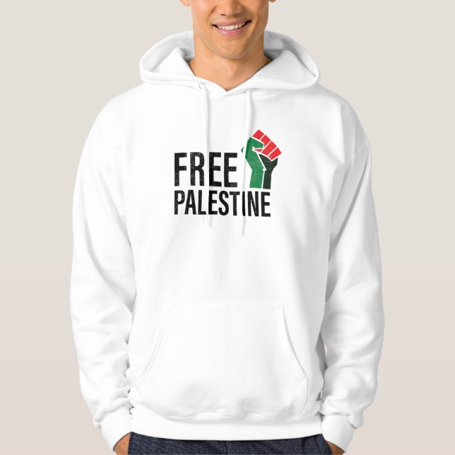 Sudadera Palestina Libre, Salven Humanidad, Camiseta Solida (Anverso)