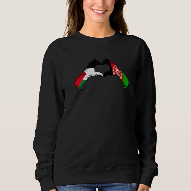 Sudadera Palestine Afghanistan Flag  Palestinian Afghan Hea (Anverso)
