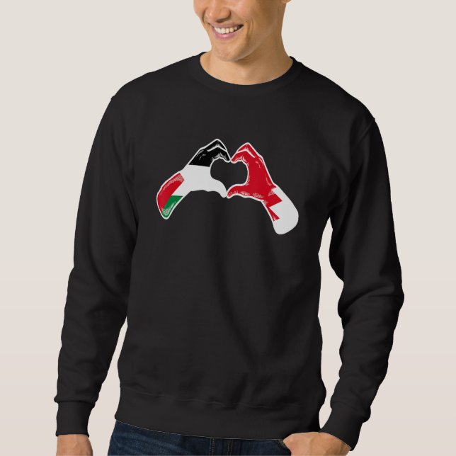 Sudadera Palestine Bahrain Flag  Palestinian Bahrainian Hea (Anverso)