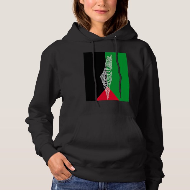 Sudadera palestine map and flag (Anverso)