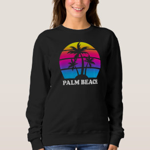 Sudadera Palm Beach Florida Retro Palm Tree Sunset Vacacion