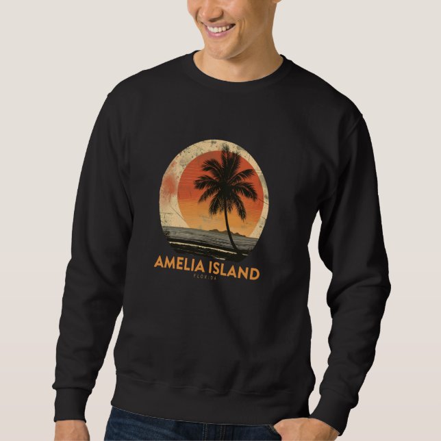 Sudadera Palm de vacaciones de playa virgen de la isla de A (Anverso)