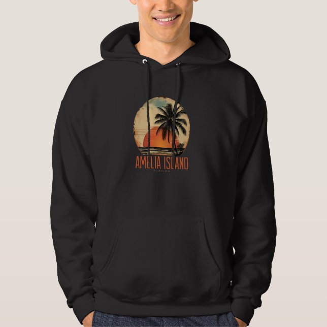 Sudadera Palm de vacaciones de playa virgen de la isla de A (Anverso)