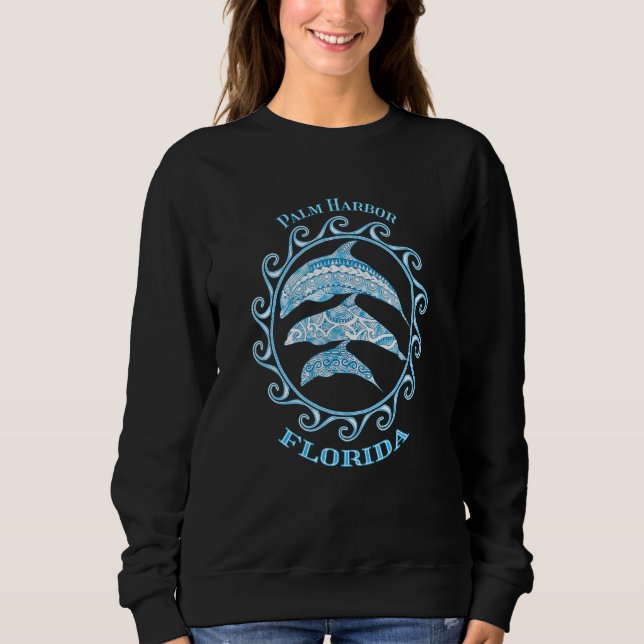 Sudadera Palm Harbor Florida Delfines Tribales (Anverso)
