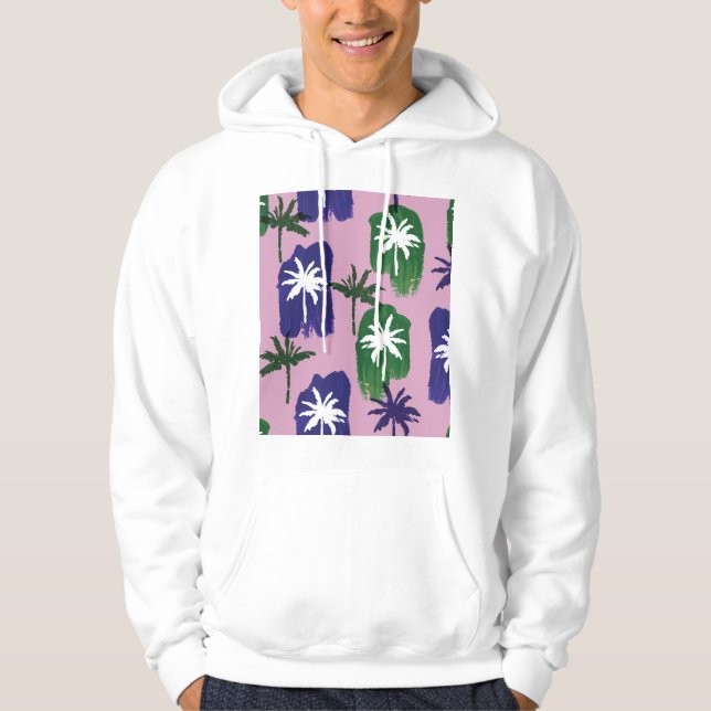Sudadera Palm pintada, verde azul marino. (Anverso)