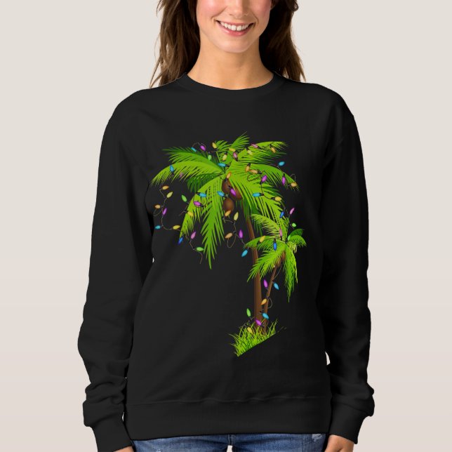 Sudadera Palm Tree Beach Funny Navidades Tropicales de Navi (Anverso)