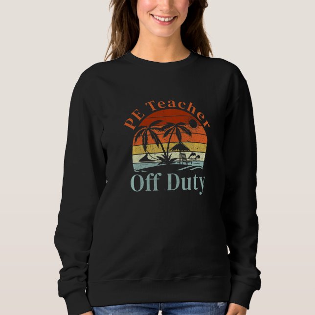 Sudadera Palm Tree Beach Sunset Retro Pe Maestra Vac de Ver (Anverso)