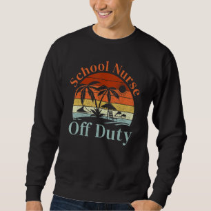 Sudadera Palm Tree Beach Sunset Retro School Enfermera Vera