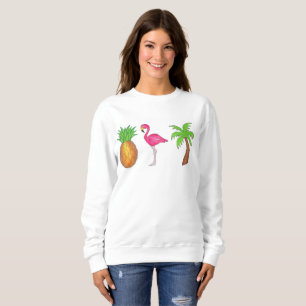 Sudadera Palm Tree Pineapple Pink Flamingo