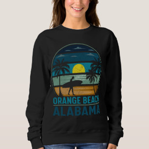 Sudadera Palm Tree Surfing Vintage Alabama Naranja Beach Su