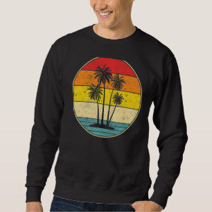 Sudadera Palm Tree Tropical Beach Cuidada Estilo Retro Vint