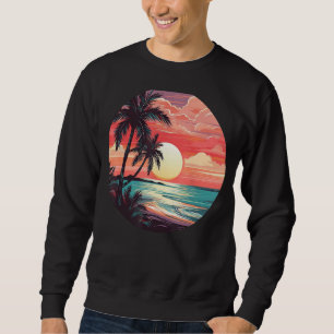 Sudadera Palm Tree Tropical Beach Vintage Retro Styl