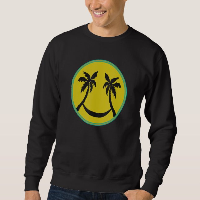 Sudadera Palm Trees de Isla Hawaiana Felices Hamaca Face (Anverso)
