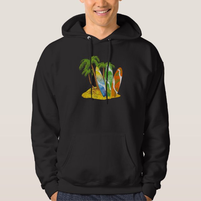 Sudadera Palm Trees Surfer Summer Surfer Water Sport (Anverso)
