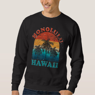 Sudadera Palm Trees Tropical Hawaiian Beach Honolulu Retro