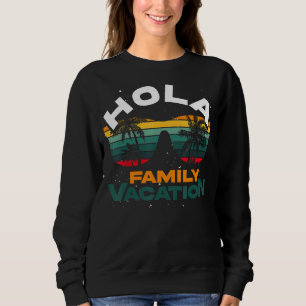Sudadera Palm Trees Tropical Summer Retro Hola Familia Vaca