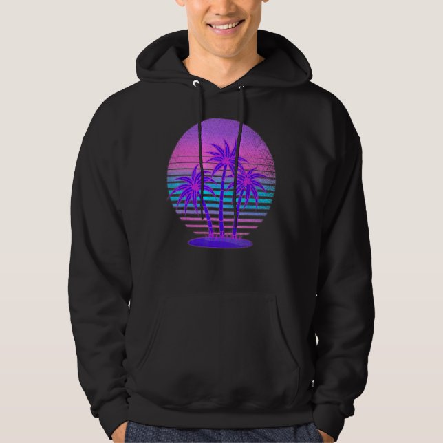 Sudadera Palm Trees Vibes de verano Retro Tropic Vaporwave  (Anverso)