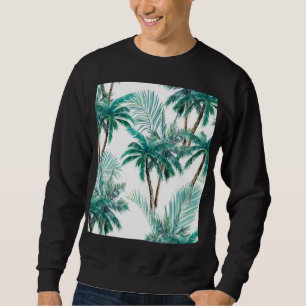 Sudadera Palm tropical: Patrón de jungla acuarela.