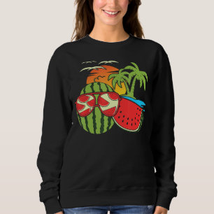 Sudadera Palmeras de verano gafas de sol Agua de frutas tro