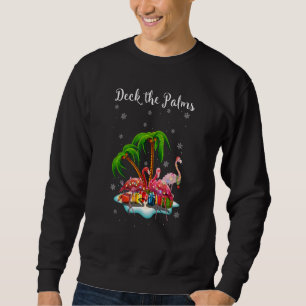 Sudadera Palmeras Iluminan Merry Flamingo Coco de árbol de