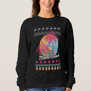 Sudadera Palmeras Retro Sunset Me Encanta Miami Beach Ugly 