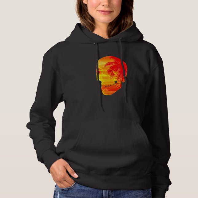 Sudadera Palmeras Sol Océano Calavera (Anverso)