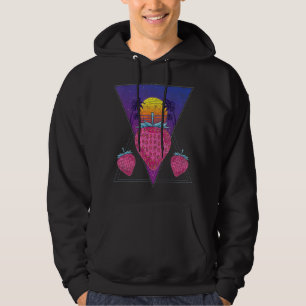 Sudadera Palmeras Tropical Vaporwave Árboles Red Berry Summ