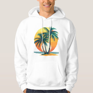 Sudadera Palmeras Tropicales con puesta de sol vibrante