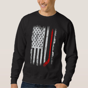 Sudadera Palo De Hockey Bandera De Los Ee.Uu. Detrás del ju