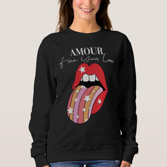 Sudadera Palo de labios Amour Lema Inspirador motivacional  (Anverso)