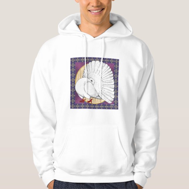 Sudadera Paloma blanca fantasmal con fondo (Anverso)