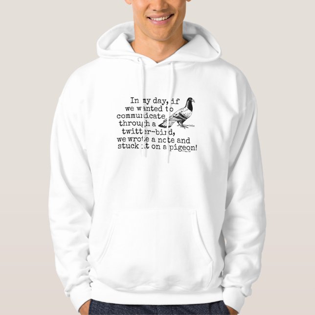 Sudadera Paloma divertida del pájaro del gorjeo de la edad (Anverso)