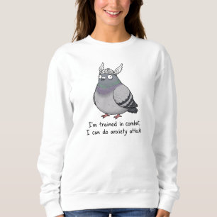 Sudadera Paloma entrenada para el combate - Humor de ataque