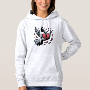 Sudadera paloma personalizado sosteniendo un corazón roto, 