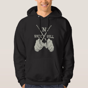Sudadera Palos de tambor de baterista vintage Rock & Roll R