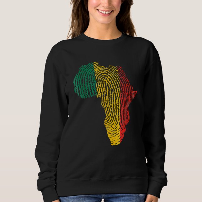 Sudadera Pan African Flag Fingerprint Black History Month P (Anverso)