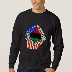 Sudadera Pan Africano de pecho Bandera afroamericana de la 