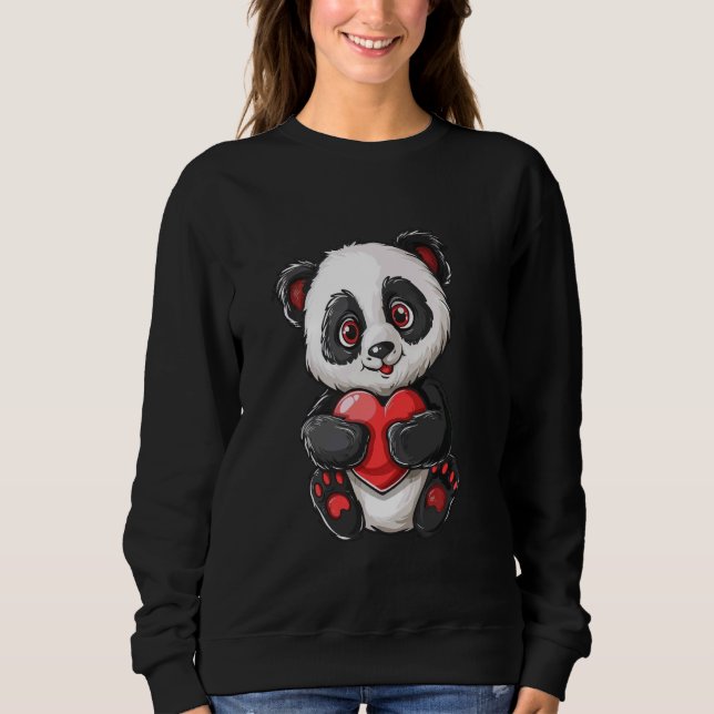 Sudadera Panda Adorable Con Corazón (Anverso)