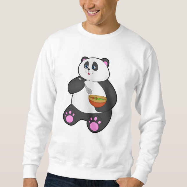 Sudadera Panda al comer con Spoon & Bowl (Anverso)