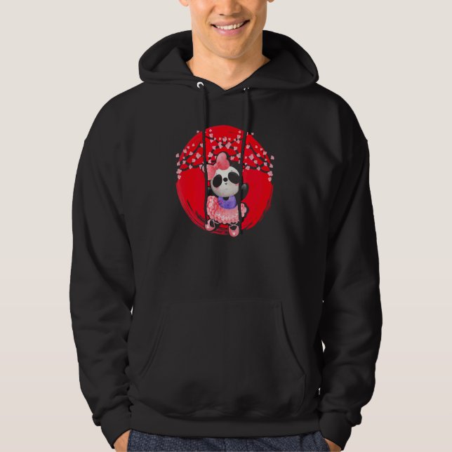 Sudadera Panda Bandera Japonesa Sakura Cherry Blossom Tree  (Anverso)